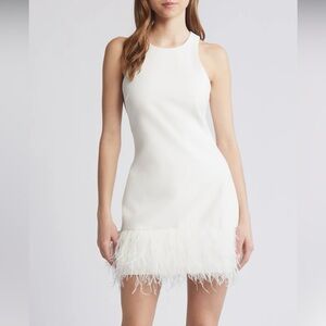 LIKELY Cami Feather Hem Sheath Dress
